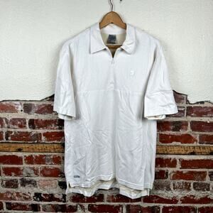 Vintage Nike Shirt Size Large White Short Sleeve Polo 1/4 Zip Tennis Dri Fit Y2K